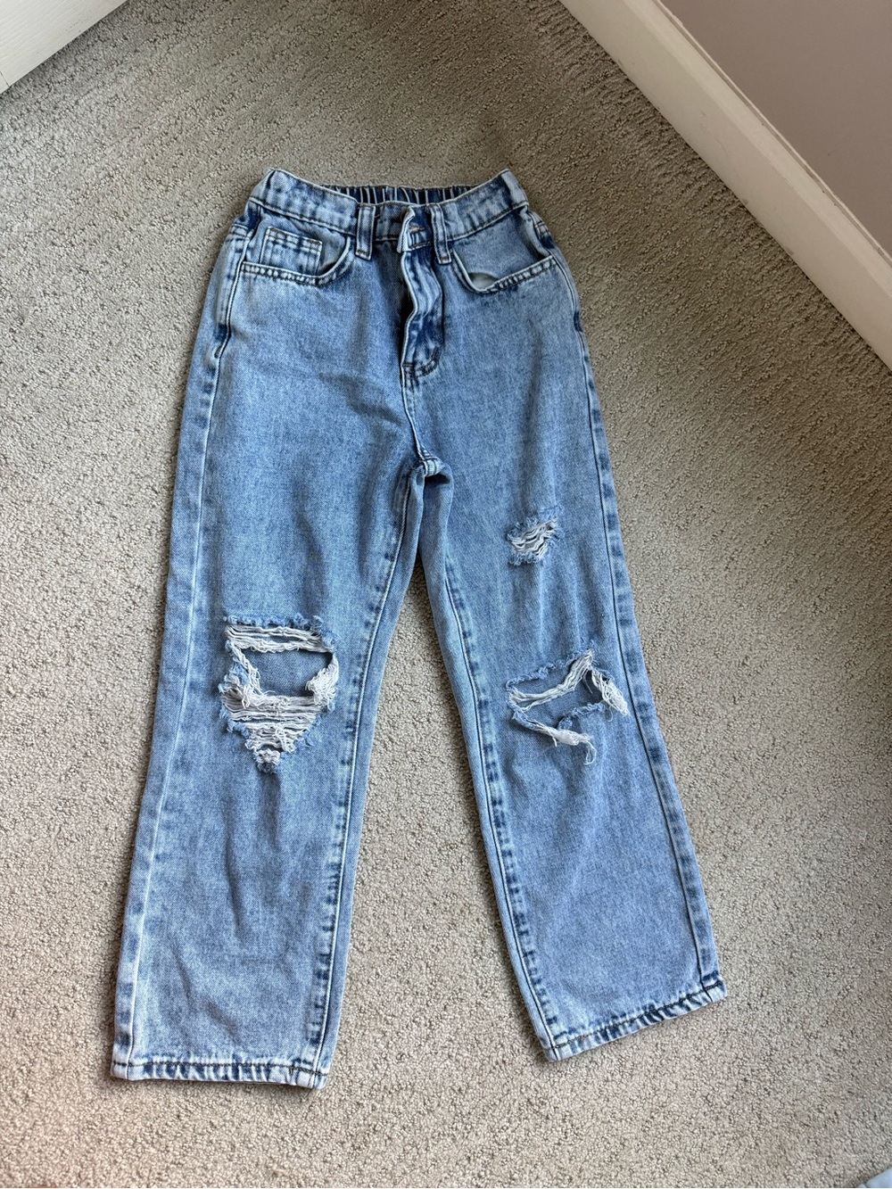SHEIN Light Blue Distressed Kids' Jeans